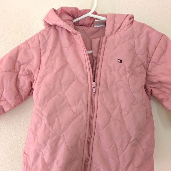 Tommy Hilfiger Pink Puffer Toddler Hooded Jacket 18-24m - Picture 2 of 11